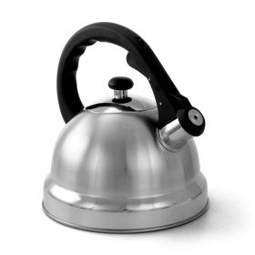 Mr. Coffee Claredale 2.2 Quart Brushed Stainless Steel Whistling Tea Kettle with Nylon Handle