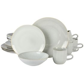 Laurie Gates Ravenna 16 Piece Round Stoneware Dinnerware Set in Grey