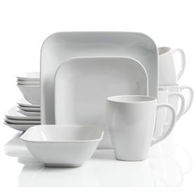 Gibson Home Square Dance 16 Piece Dinnerware Set, White