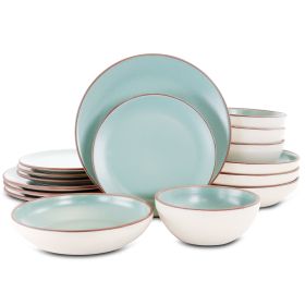 Gibson Elite Contempo Classic 16 Piece Round Terracotta Dinnerware Set in Mint