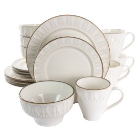 Gibson Elite Golden Halo 16 Piece Stoneware Dinnerware Set