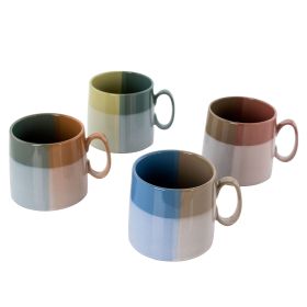 Gibson Home Glasgow 4 Piece 19.5 Ounce Fine Ceramic Cup Set in Assorted Designs