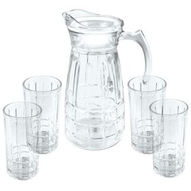 Gibson Home Jewelite Glass Pitcher and Tumbler Set