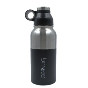 Brentwood GeoJug 40oz Stainless Steel Vacuum Insulated Water Bottle, Black