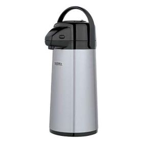 Thermos Glass Vacuum Insulated Pump Pot, 2 quart, Metallic Gray