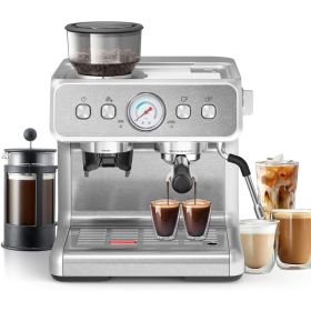 Espresso Machine 15 Bar, Coffee Maker for Cappuccino and Latte Maker with Milk Frother Steam Wand, Fast Heating Coffee Machine