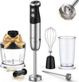 KOIOS 1000W Immersion Hand Blender, Multifunctional 5-in-1 Handheld Blender, 12-Speeds, Stainless Steel blender shaft, includes 600ml Mixing Beaker