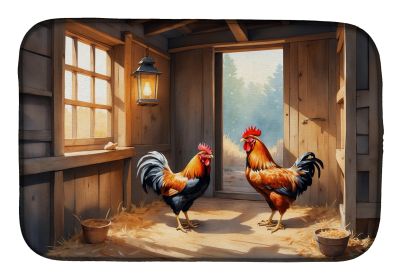 Chickens in the Coop Dish Drying Mat Absorbent Dish Drying Mat Pad for Kitchen Counter Dish Drainer Mat for Countertop, 14 x 21", Multicolor