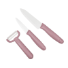 MAXFAVOR Pink 3pcs Blade Sharp Ceramic Kitchen Knife Set Chef Knives 4" 6" + Peeler Cutlery +Covers