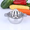 1pc Stainless Steel Lemon Squeezer; Juicer With Bowl Container For Oranges Lemons Fruit; Portable Orange Juicer; Kitchen Tools