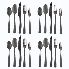 Gibson Elite Stonehenge 20 Piece Flatware Set (Color: Black)