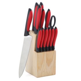 MegaChef 14 Piece Cutlery Set (Color: Red)