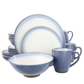 Gibson Elite Serene 16-Piece Dinnerware Set (Option: Fountain, Color: Blue)