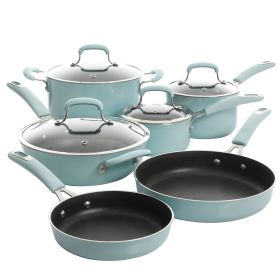 Kenmore Elite Andover 10 Piece Nonstick Aluminum Cookware Set (Color: Glacier Blue)