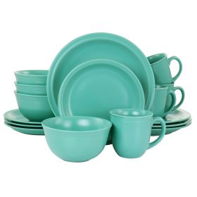 Gibson Home 16 Piece Siam Stoneware Dinnerware Set (Color: Green)