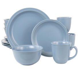 Gibson Home 16 Piece Siam Stoneware Dinnerware Set (Color: Blue)