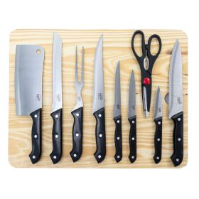 Gibson Home Wildcraft 10 Piece Cutlery Set (Option: with Wooden Cutting Board)