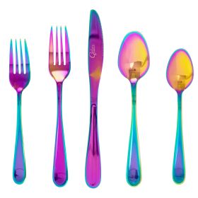 Gibson Home Stravidia 20 Piece Flatware Set Stainless Steel (Color: Rainbow)