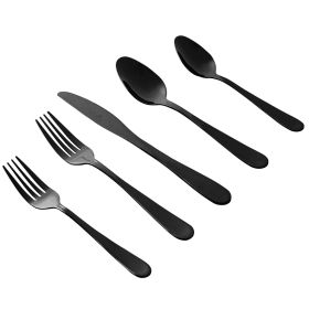 Gibson Home Stravidia 20 Piece Flatware Set Stainless Steel (Color: Black)