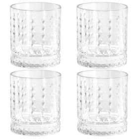 Gibson Home Embossed 4 Piece,13 Ounce Double Old Fashioned Glassware Set (Option: Teardrop)