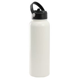 Gibson Home Marina Stainless Steel Thermal with Acrylic Lid (Option: 38oz, Bottle, Color: Cream)