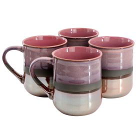 Gibson Home Copper Tonal 4 Piece 18 Ounce Stoneware Cup Set (Option: Rose)