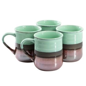 Gibson Home Copper Tonal 4 Piece 18 Ounce Stoneware Cup Set (Option: Celadon)