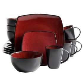 Gibson Elite Soho Lounge 16-Piece Dinnerware Set (Color: RedOptionSquare)