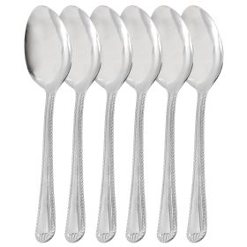 Gibson Home Tustin 6 Piece Stainless Steel Dinner Flatware Set (Option: Spoon, Color: Silver)