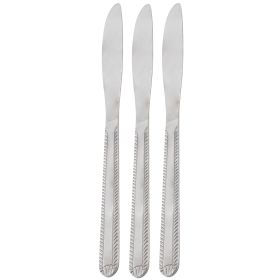 Gibson Home Tustin 3 Piece Stainless Steel Dinner Flatware Set (Option: Knife, Color: Silver)