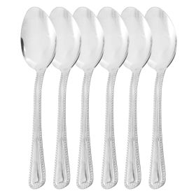 Gibson Home Tustin 6 Piece Stainless Steel Dinner Flatware Set (Option: Teaspoon, Color: Silver)