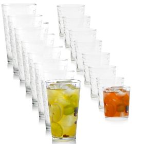 Gibson Home Great Foundations 16 Piece Tumbler and Double Old Fashioned Glass Set (Option: Square Pattern)