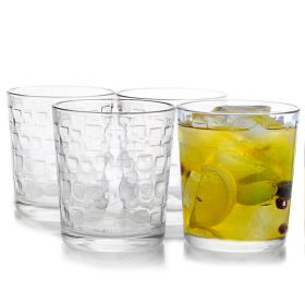 Gibson Home Great Foundations 4 Piece 13oz Double Old Fashioned Glass Set (Option: Square Pattern)