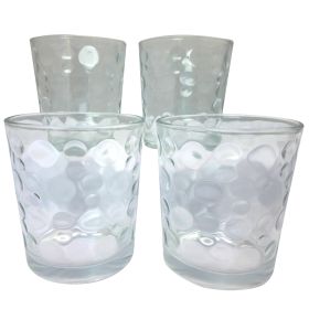 Gibson Home Great Foundations 4 Piece 13oz Double Old Fashioned Glass Set (Option: Bubble Pattern)