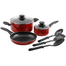 Gibson Home Palmer 8-Piece Cookware Set (Color: Red)