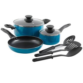 Gibson Home Palmer 8-Piece Cookware Set (Color: Turquoise)