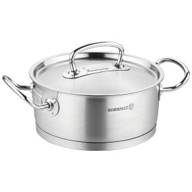 Korkmaz Proline Professional Series Stainless Steel Casserole with Lid in Silver (Option: 7.3 Liter)