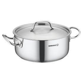 Korkmaz Gastro Proline Stainless Steel Saucepan in Silver (Option: 4.5 Liter with Lid)