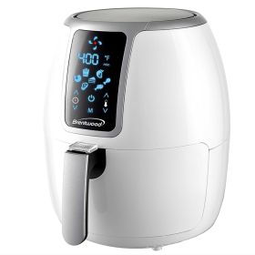 Brentwood Small 1400 Watt 4 Quart Electric Digital Air Fryer with Temperature Control (Color: White)