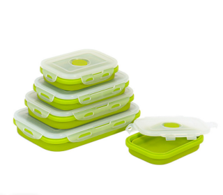 Reusable Pizza Storage Container with  Microwavable Serving Trays - Adjustable Pizza Slice Container to Organize & Save Space - BPA Free, Microwave (Color: Green, size: 800ML)