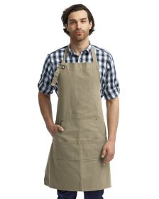 Unisex "Calibre" Heavy Cotton Canvas Pocket Apron - BLACK - OS (Color: KHAKI, size: OS)