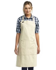 Unisex "Calibre" Heavy Cotton Canvas Pocket Apron - BLACK - OS (Color: NATURAL, size: OS)