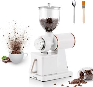 Coffee Grinder with Hopper Adjustable Grind, Electric Espresso Grinder Commercial & Homeuse, Coffee Bean Grinder (Color: White)