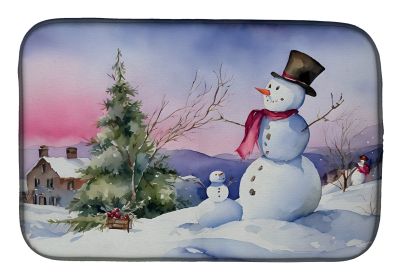 Christmas Snowmen Dish Drying Mat Absorbent Dish Drying Mat Pad for Kitchen Counter Dish Drainer Mat for Countertop, 14 x 21", Multicolor (default: default)