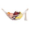 Fruit Hammock; Gray Fruit Basket; 100% Cotton; Screws & S Hooks; Banana Holder; Hanging Fruit Basket for Potato Storage