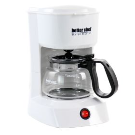 Better Chef 4 Cup Compact Coffee Maker with Removable Filter Basket (Color: White)