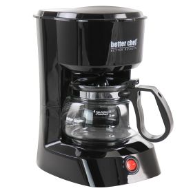 Better Chef 4 Cup Compact Coffee Maker with Removable Filter Basket (Color: Black)