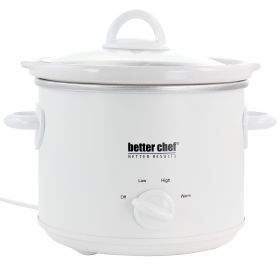 Better Chef 3 Quart Slow Cooker with Removable Stoneware Crock (Option: Round, Color: White)