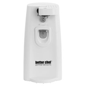 Better Chef Deluxe Electric Can Opener with Built in Knife Sharpener and Bottle Opener (Color: White)