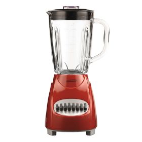 Brentwood 12 Speed Blender with Glass Jar (Color: Red)